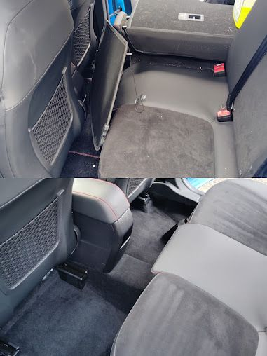Avant et après du nettoyage d’une banquette arrière par CleanSensation
